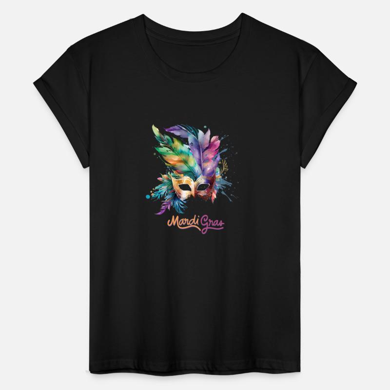 Colorful Mardi Gras Mask Feather Party Design