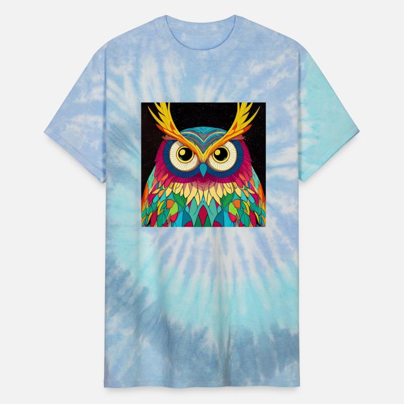 Colorful Owl Portrait Illustration Bohemian Birds