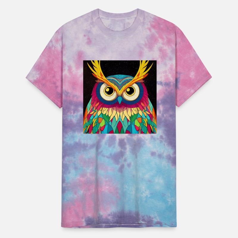 Colorful Owl Portrait Illustration Bohemian Birds