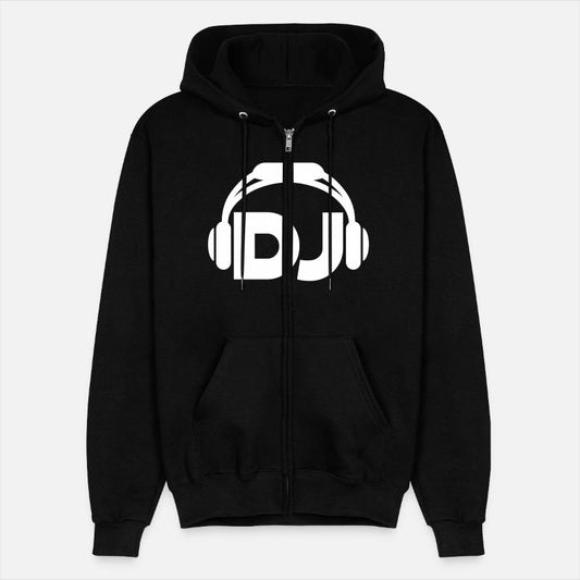Cool DJ headphones music party text lettering logo