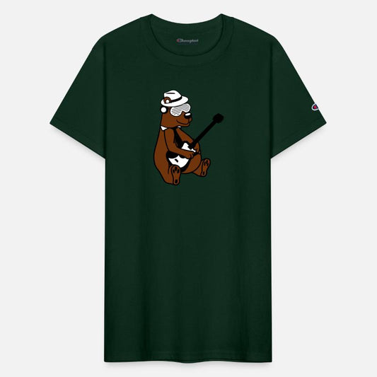 Cool Sitting Grizzly Brown Bear Playing Guitar Fun