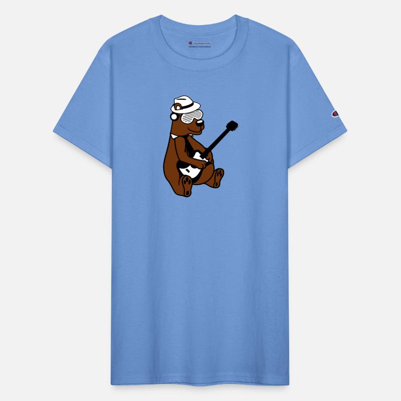 Cool Sitting Grizzly Brown Bear Playing Guitar Fun