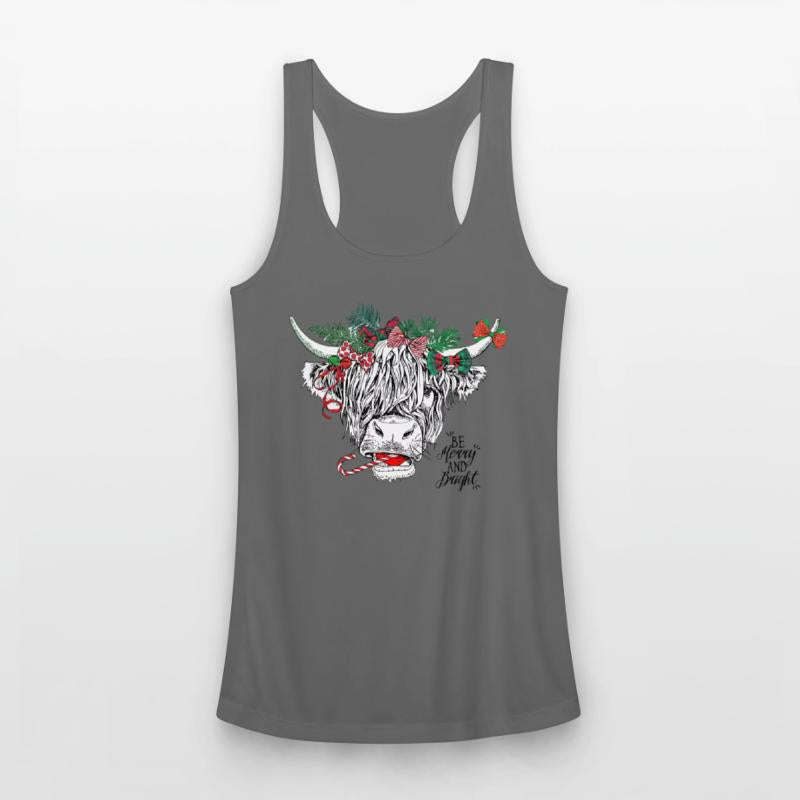 Cow Christmas Lights Funny Santa Hat Merry Christm