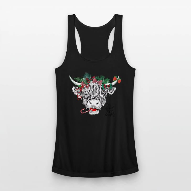 Cow Christmas Lights Funny Santa Hat Merry Christm