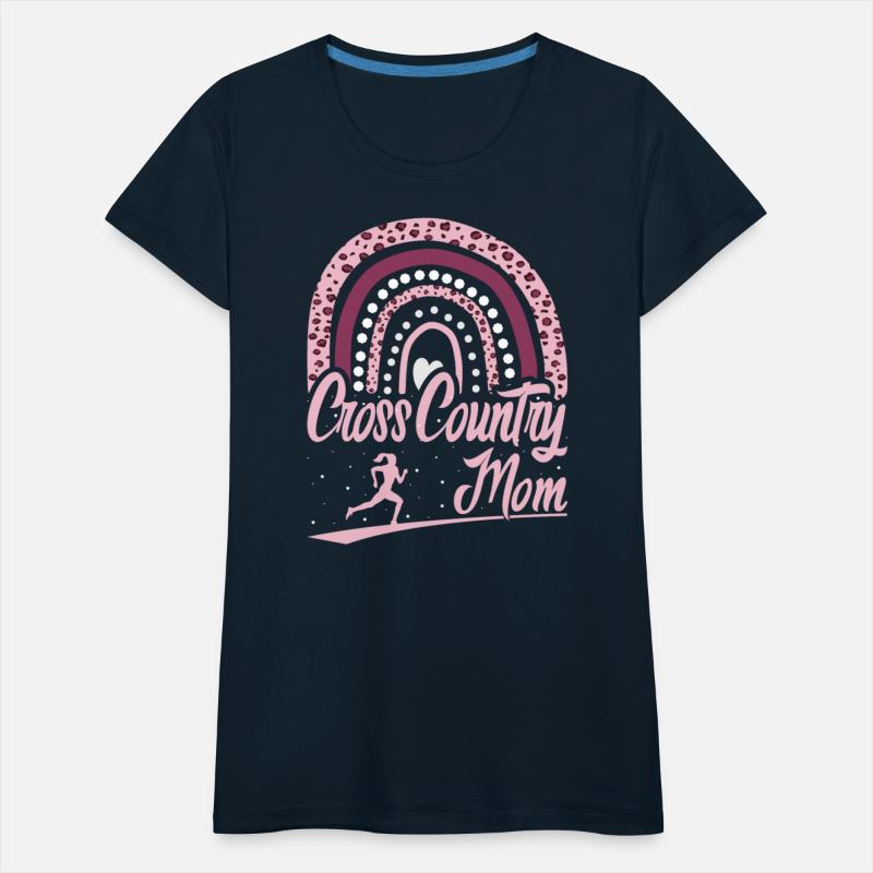 Cross Country Mom Leopard Rainbow Running Girl