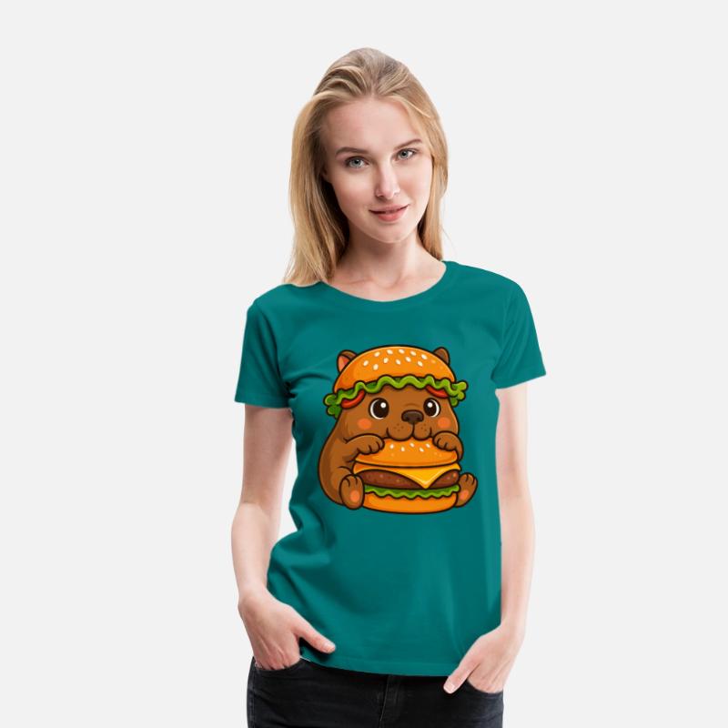 Cute capybara water pig cheeseburger fast food hat