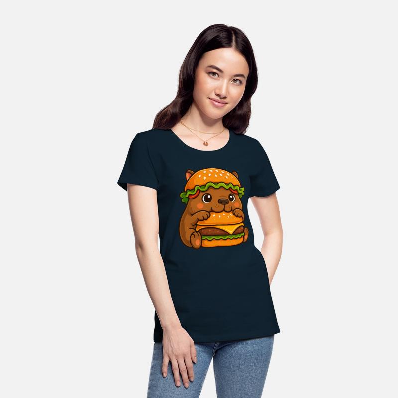 Cute capybara water pig cheeseburger fast food hat