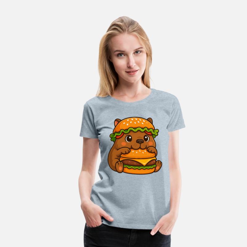 Cute capybara water pig cheeseburger fast food hat