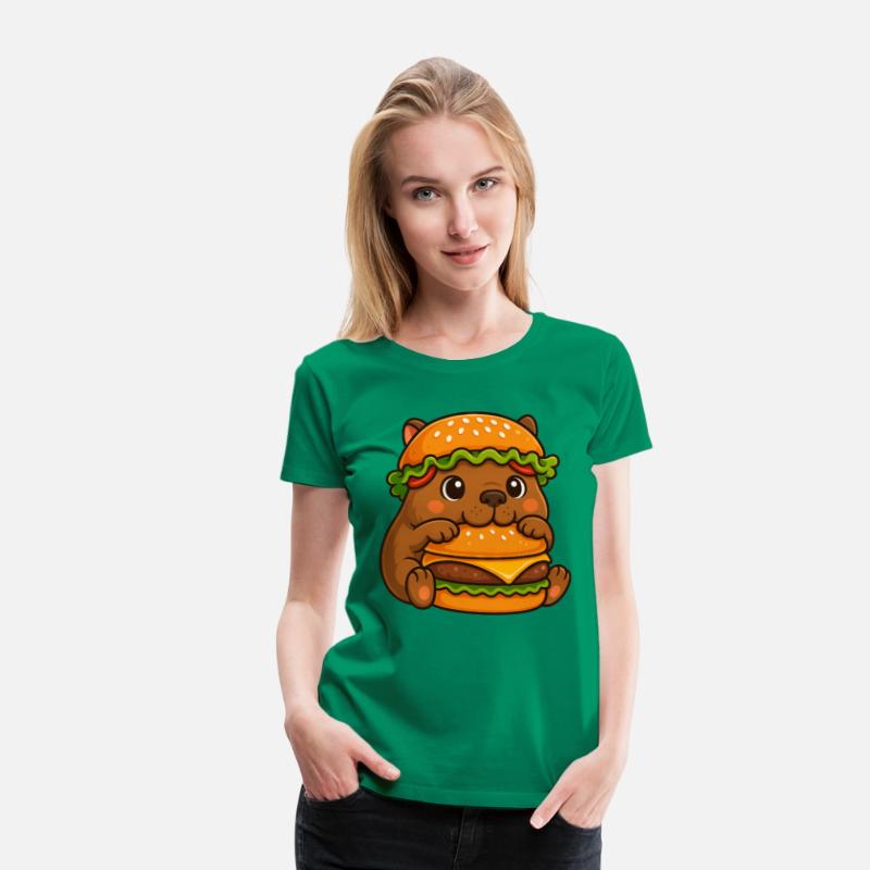 Cute capybara water pig cheeseburger fast food hat