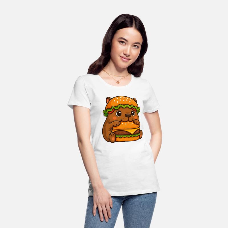 Cute capybara water pig cheeseburger fast food hat