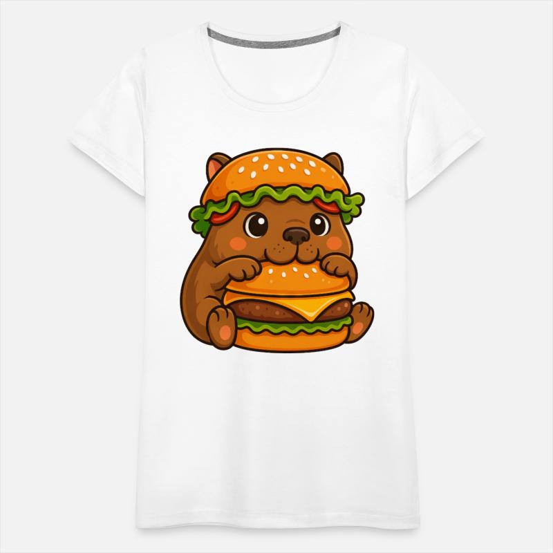 Cute capybara water pig cheeseburger fast food hat