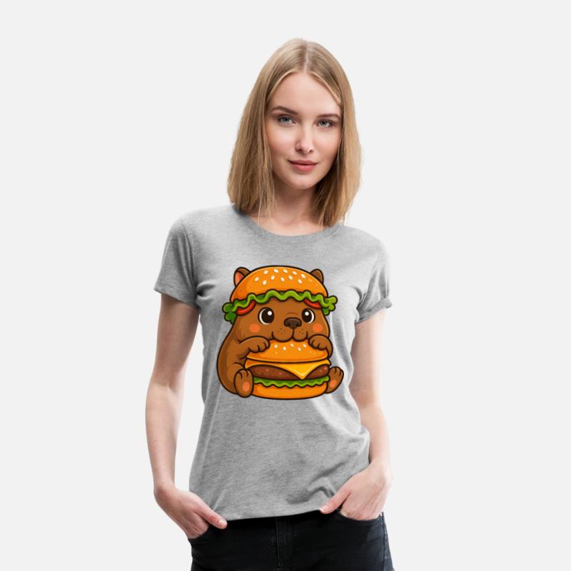 Cute capybara water pig cheeseburger fast food hat
