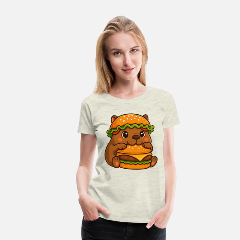 Cute capybara water pig cheeseburger fast food hat