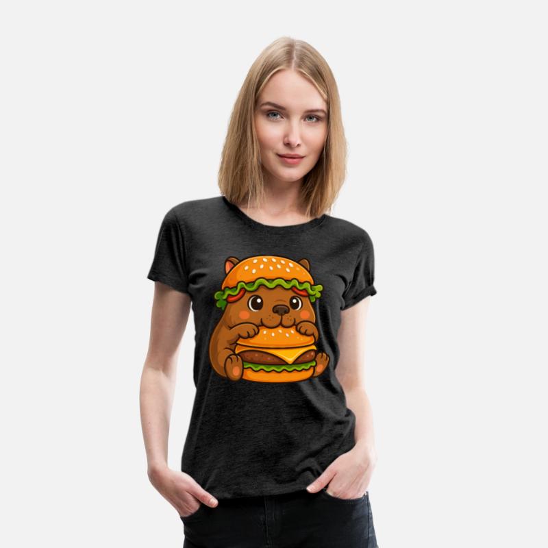 Cute capybara water pig cheeseburger fast food hat