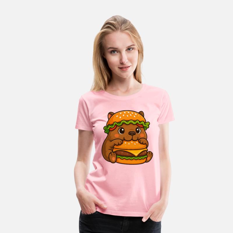 Cute capybara water pig cheeseburger fast food hat