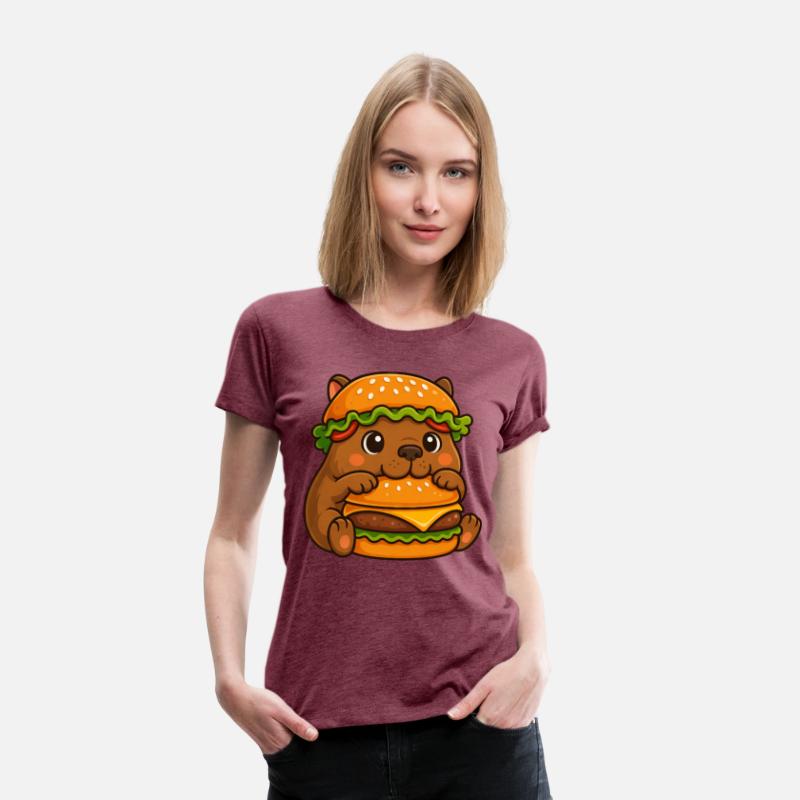 Cute capybara water pig cheeseburger fast food hat