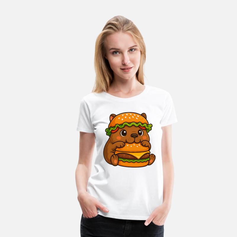 Cute capybara water pig cheeseburger fast food hat