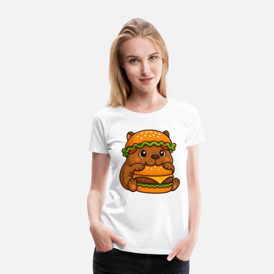 Cute capybara water pig cheeseburger fast food hat