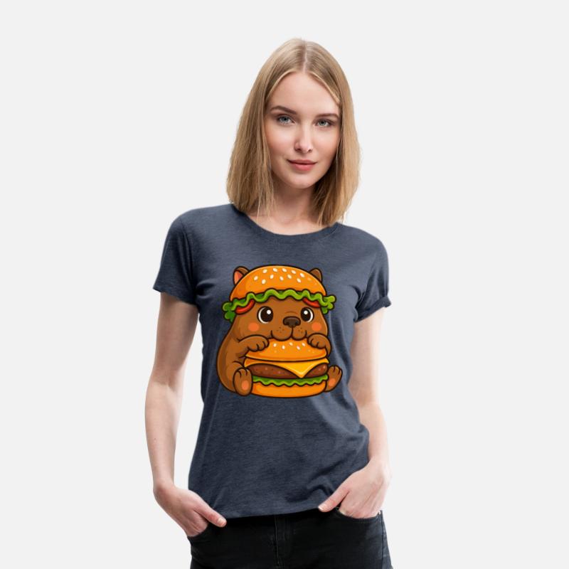 Cute capybara water pig cheeseburger fast food hat