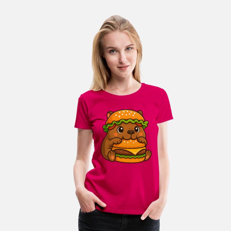 Cute capybara water pig cheeseburger fast food hat