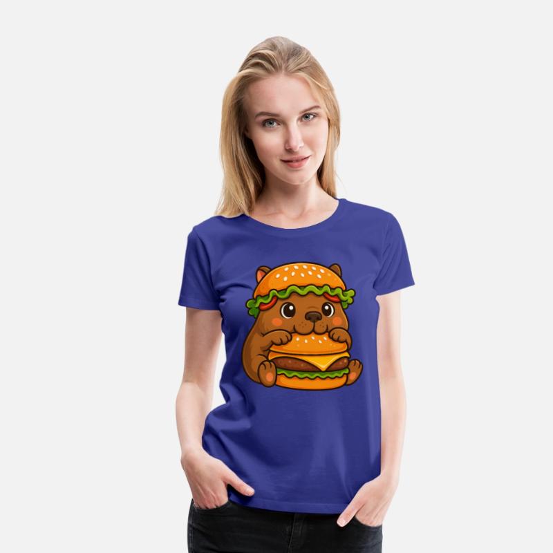 Cute capybara water pig cheeseburger fast food hat