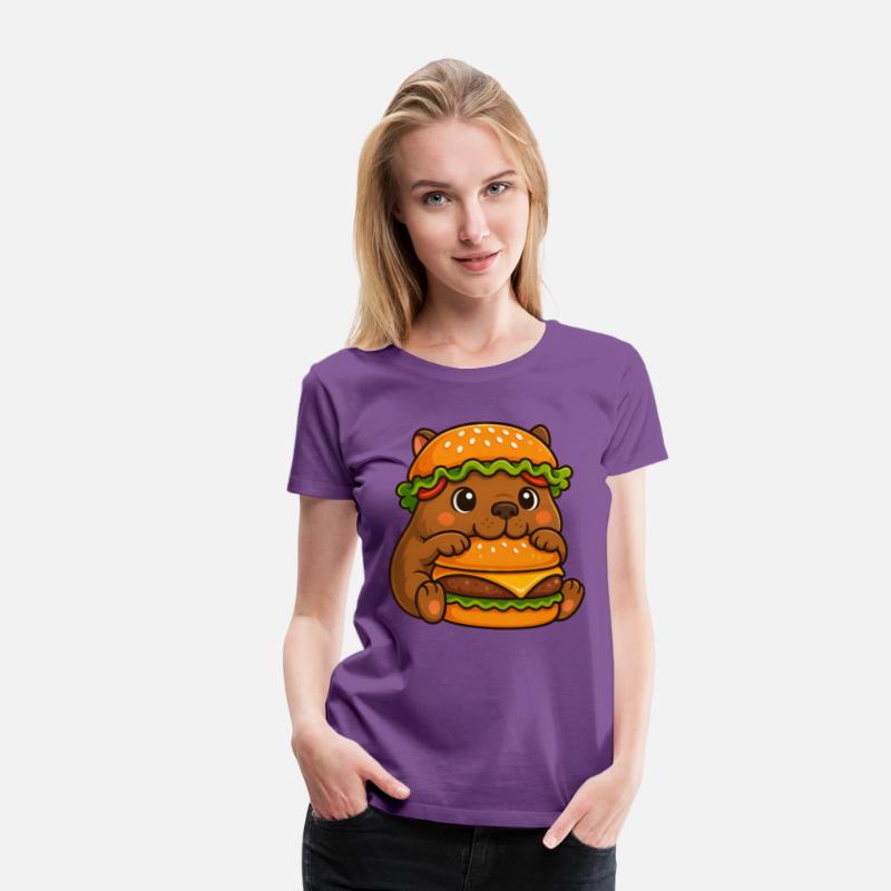 Cute capybara water pig cheeseburger fast food hat