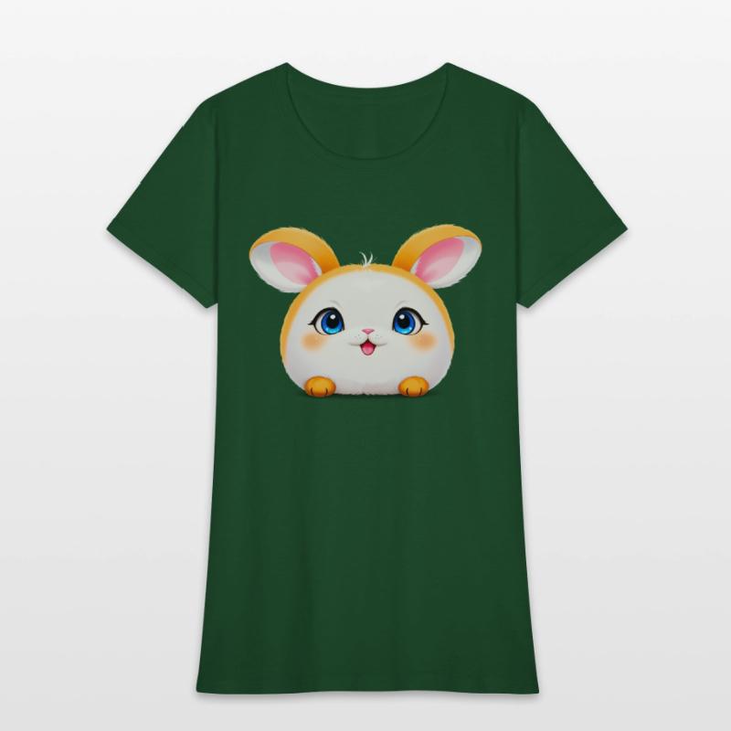 Cute Cartoon Bun with Blue Eyes