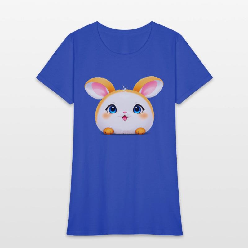 Cute Cartoon Bun with Blue Eyes