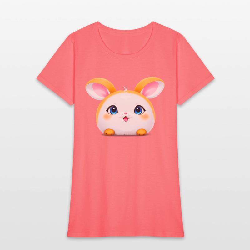 Cute Cartoon Bun with Blue Eyes