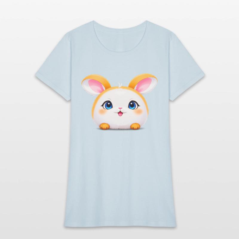 Cute Cartoon Bun with Blue Eyes