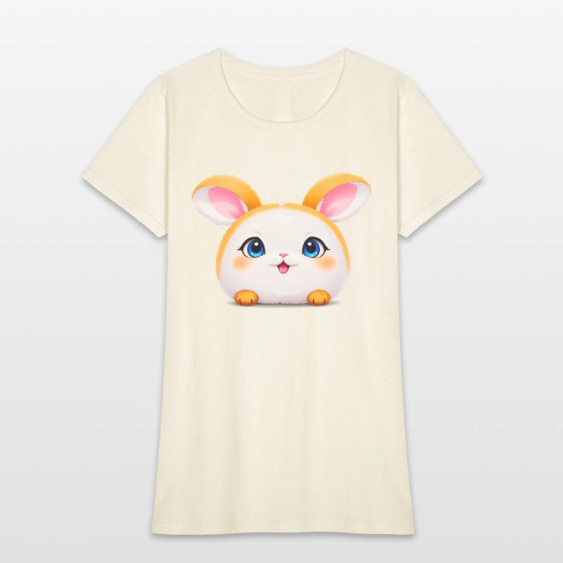 Cute Cartoon Bun with Blue Eyes