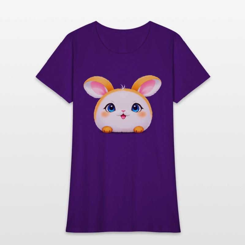 Cute Cartoon Bun with Blue Eyes