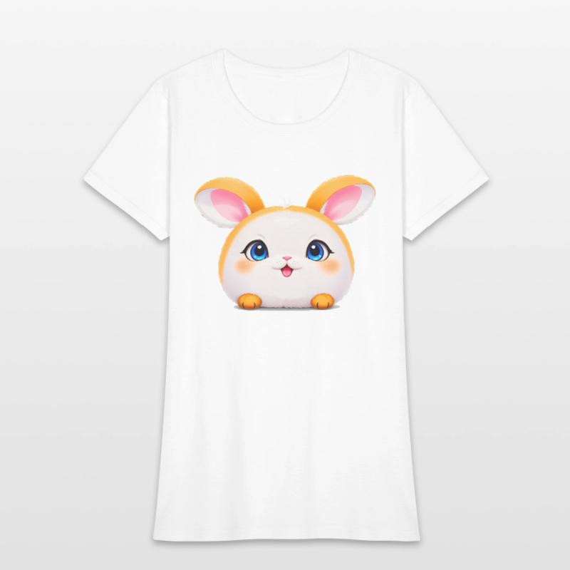 Cute Cartoon Bun with Blue Eyes