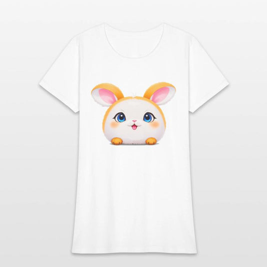 Cute Cartoon Bun with Blue Eyes