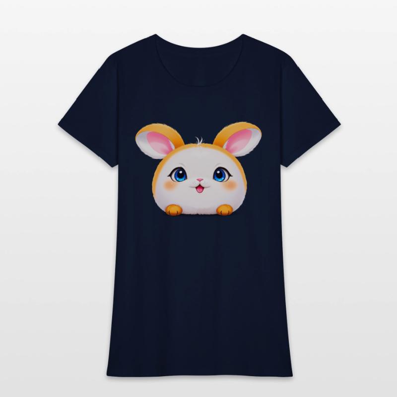 Cute Cartoon Bun with Blue Eyes