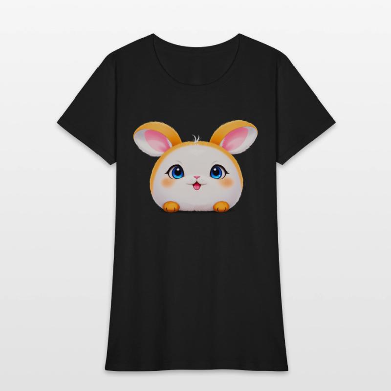 Cute Cartoon Bun with Blue Eyes