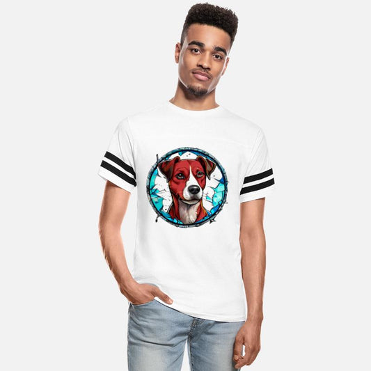 Cute dog stained glass