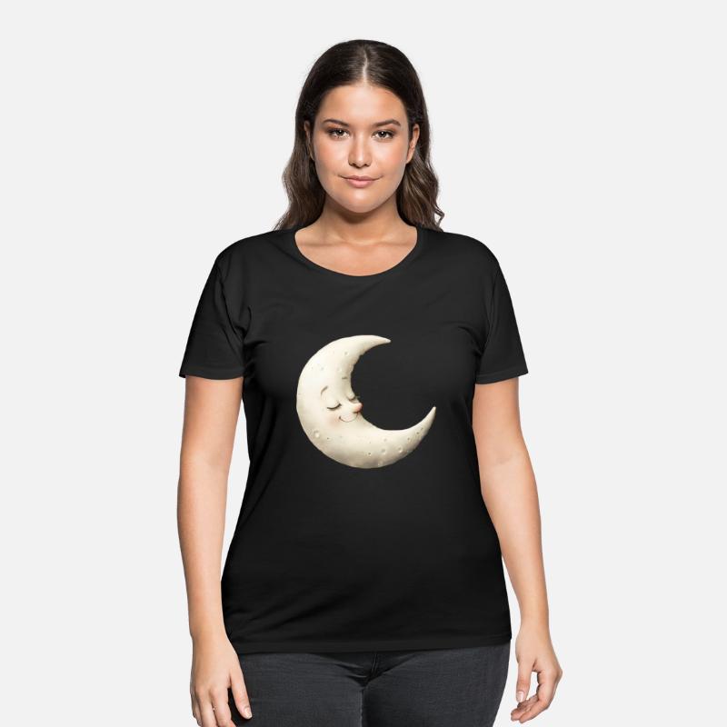 Cute Moon Sleeping Moon with a Smile