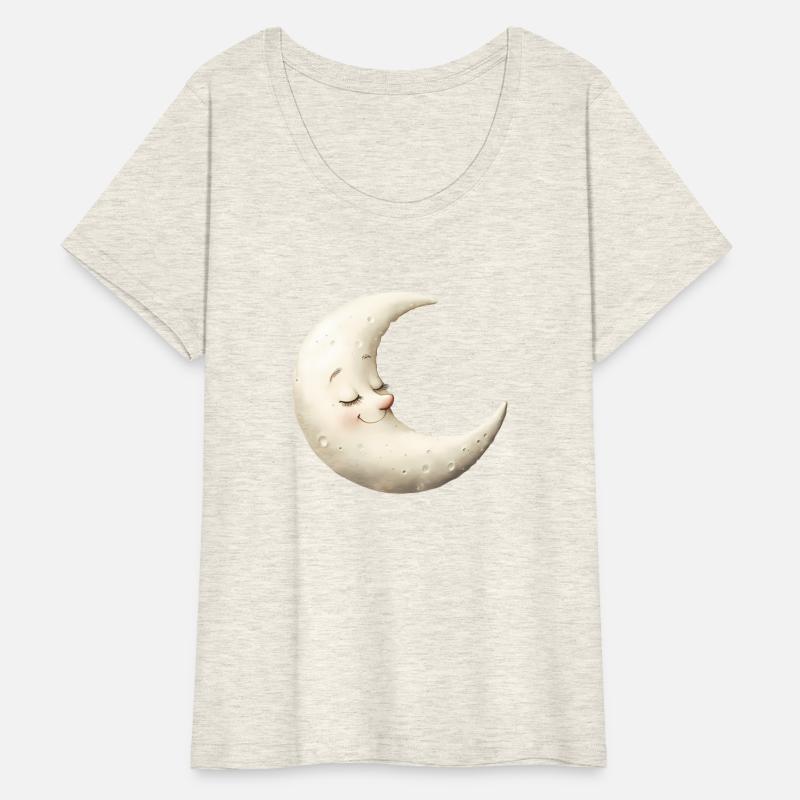 Cute Moon Sleeping Moon with a Smile