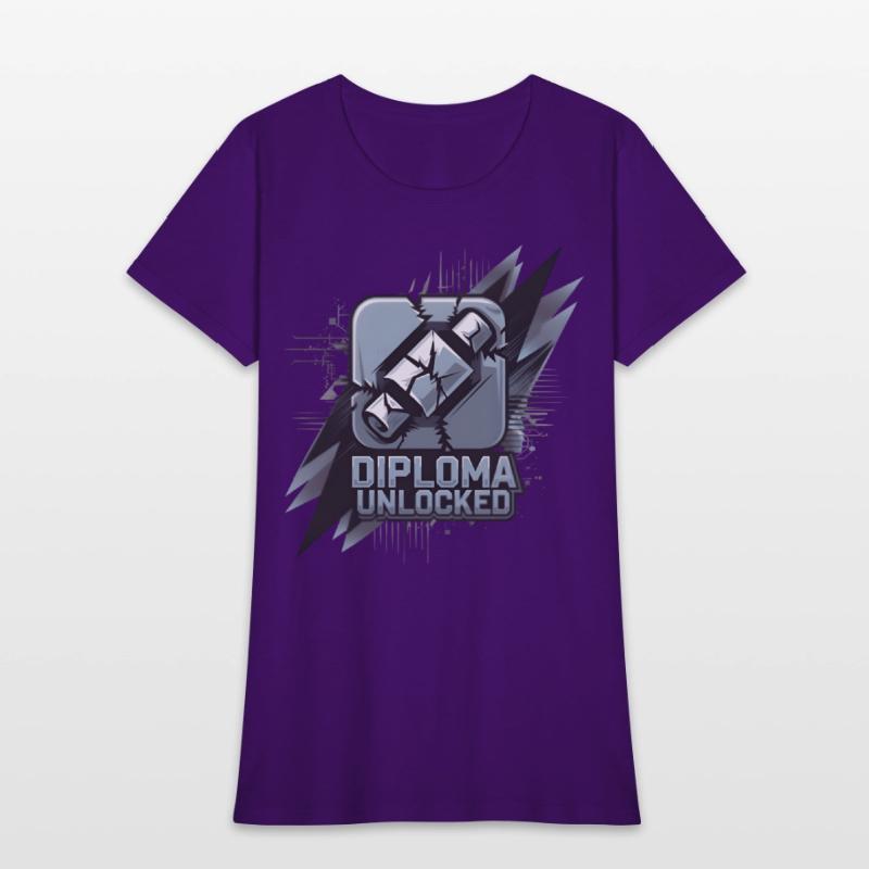 Diploma Unlocked Gamer Style Graduation Shirt