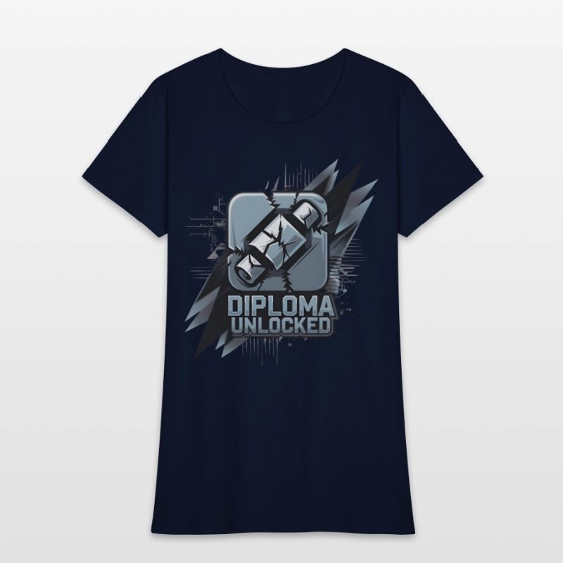 Diploma Unlocked Gamer Style Graduation Shirt