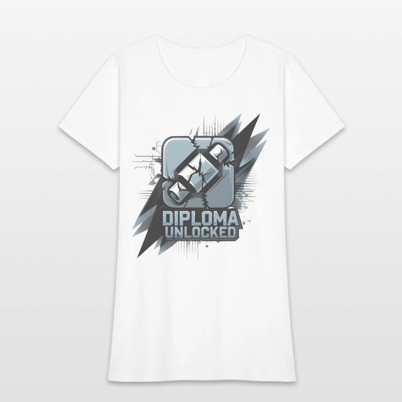 Diploma Unlocked Gamer Style Graduation Shirt