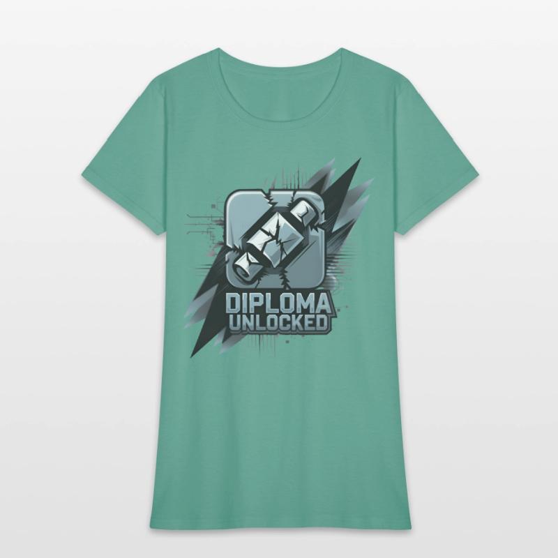 Diploma Unlocked Gamer Style Graduation Shirt