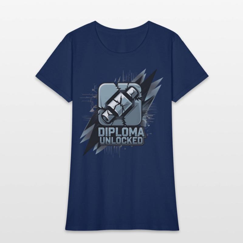 Diploma Unlocked Gamer Style Graduation Shirt