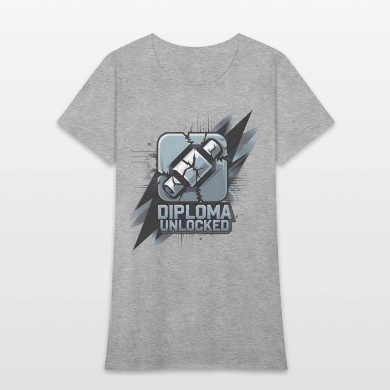 Diploma Unlocked Gamer Style Graduation Shirt