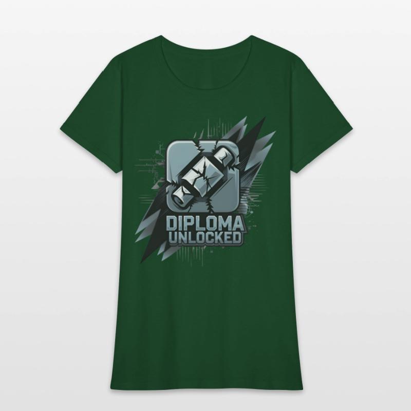 Diploma Unlocked Gamer Style Graduation Shirt