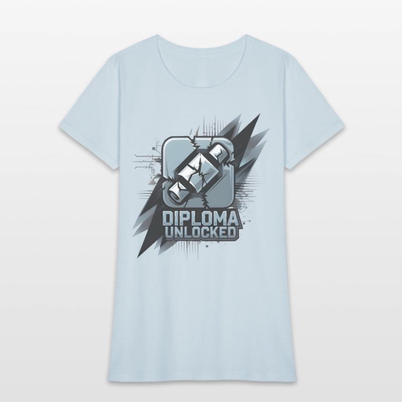 Diploma Unlocked Gamer Style Graduation Shirt