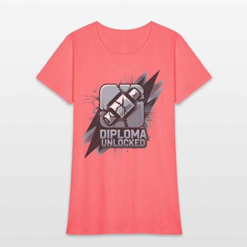 Diploma Unlocked Gamer Style Graduation Shirt