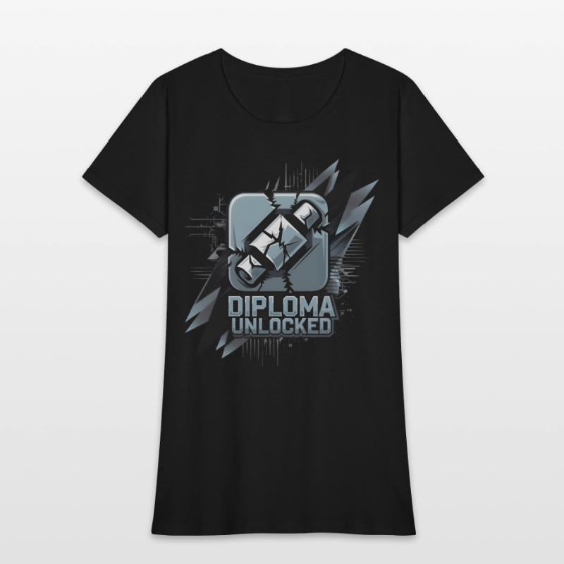 Diploma Unlocked Gamer Style Graduation Shirt