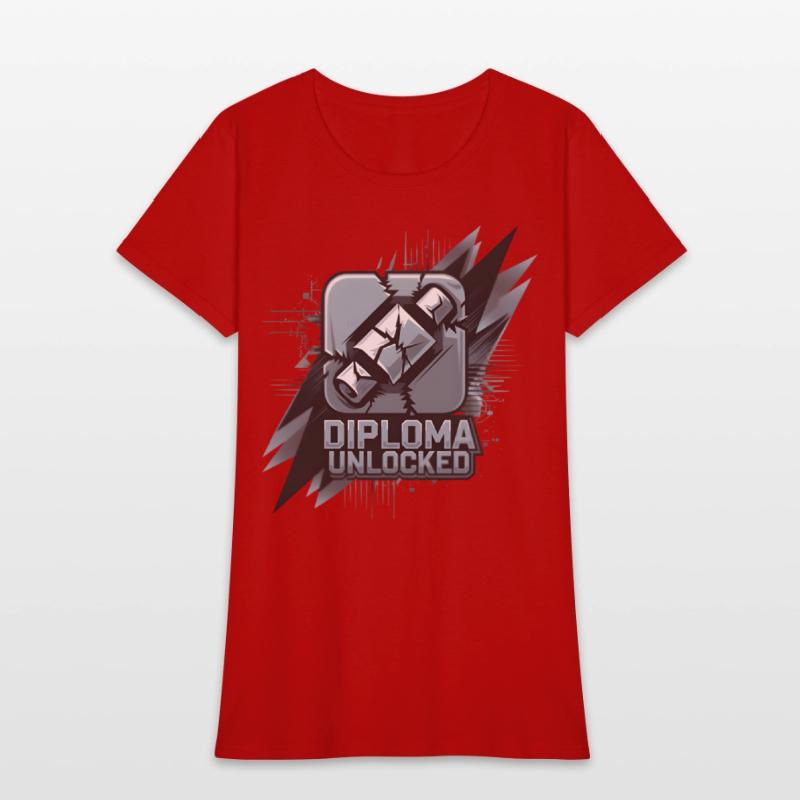 Diploma Unlocked Gamer Style Graduation Shirt